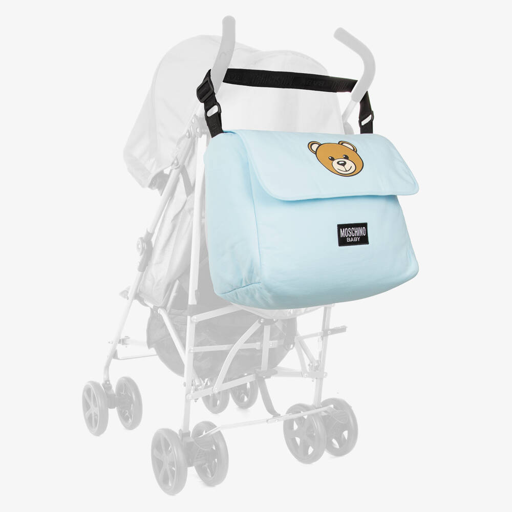 Moschino Baby-Boys Soft Sky Blue Diaper Tote | Childrensalon Outlet