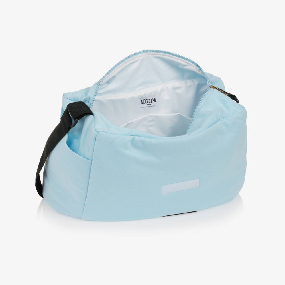 Moschino Baby-Boys Soft Sky Blue Diaper Tote | Childrensalon Outlet