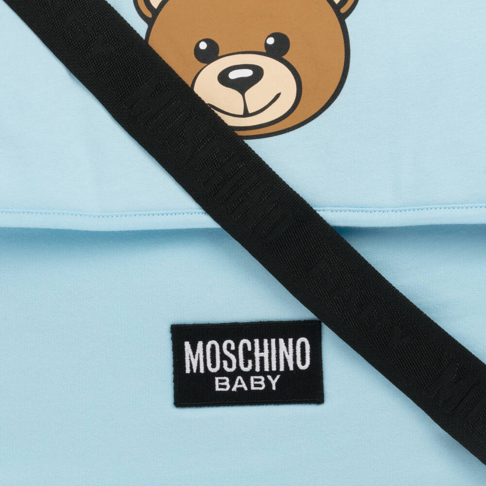 Moschino Baby-Boys Soft Sky Blue Diaper Tote | Childrensalon Outlet