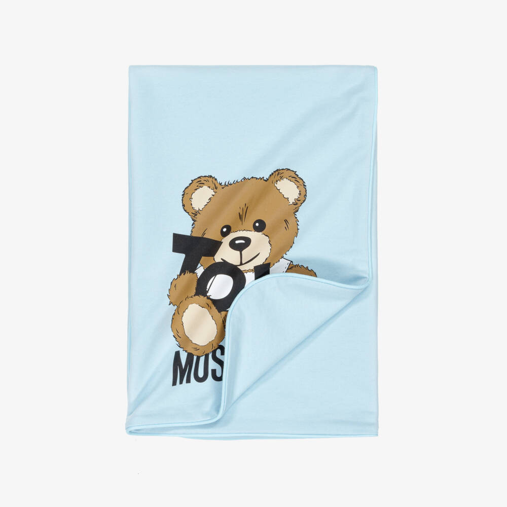 Moschino-Boys Soft Sky Cotton Blanket | Childrensalon Outlet