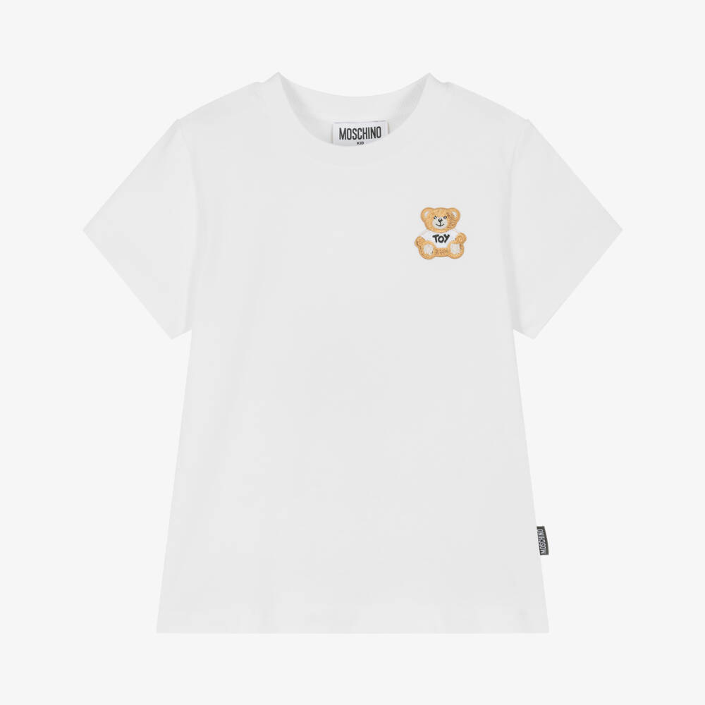 Moschino-Boys Soft White Bear Tee | Childrensalon Outlet