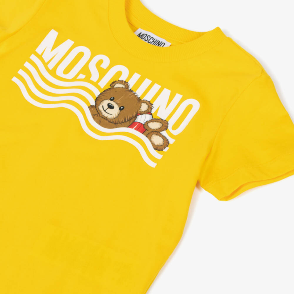 Moschino-Boys Sunny Bear Cotton Tee | Childrensalon Outlet