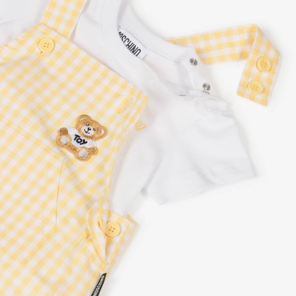 Moschino-Boys' Sunshine Plaid Overall Ensemble | Childrensalon Outlet