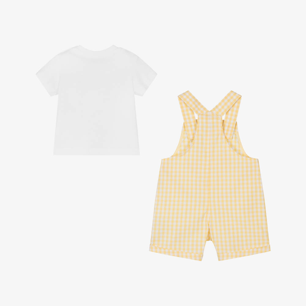 Moschino-Boys' Sunshine Plaid Overall Ensemble | Childrensalon Outlet