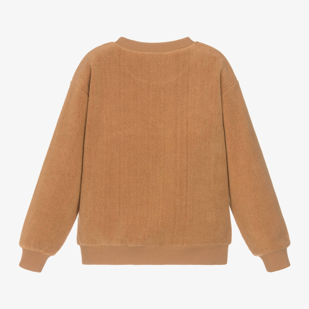 Moschino Kid-Teen-Boys Tan Fleece Bear Sweatshirt | Childrensalon Outlet