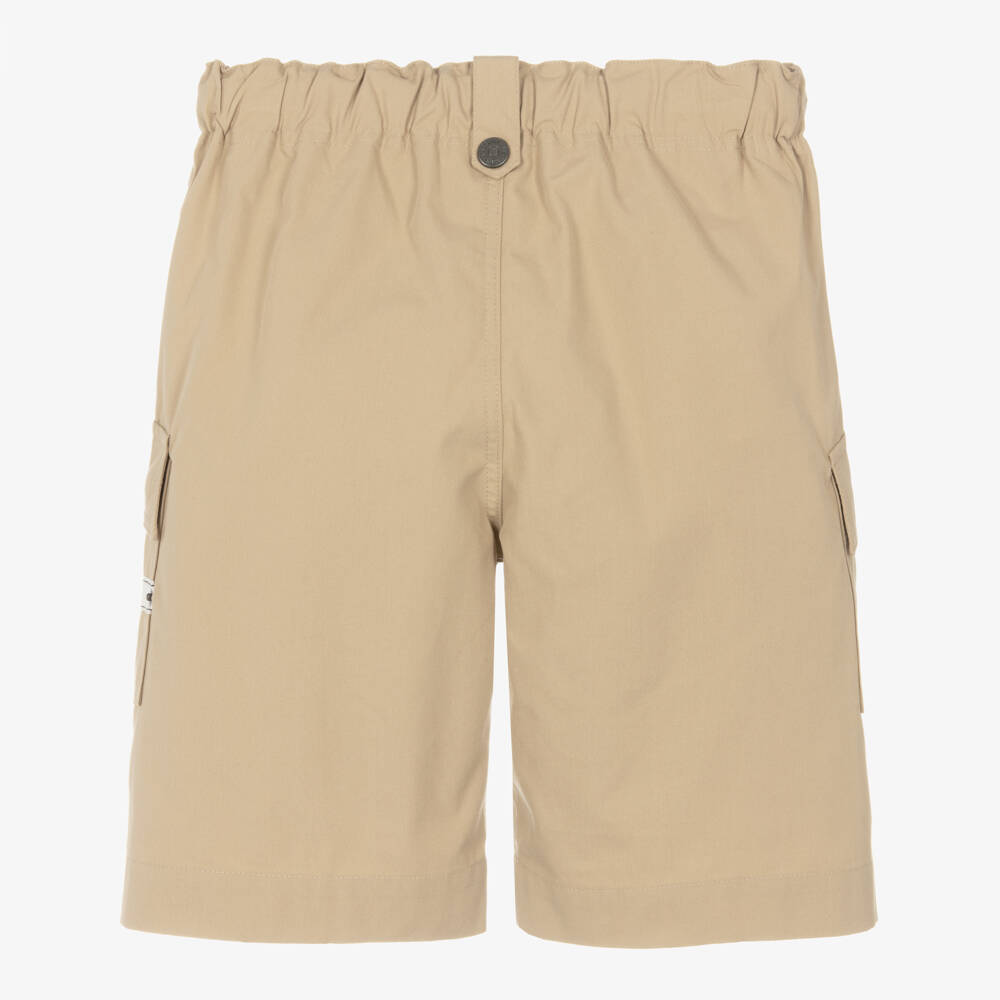 Moschino-Boys Taupe Cotton Utility Shorts | Childrensalon Outlet