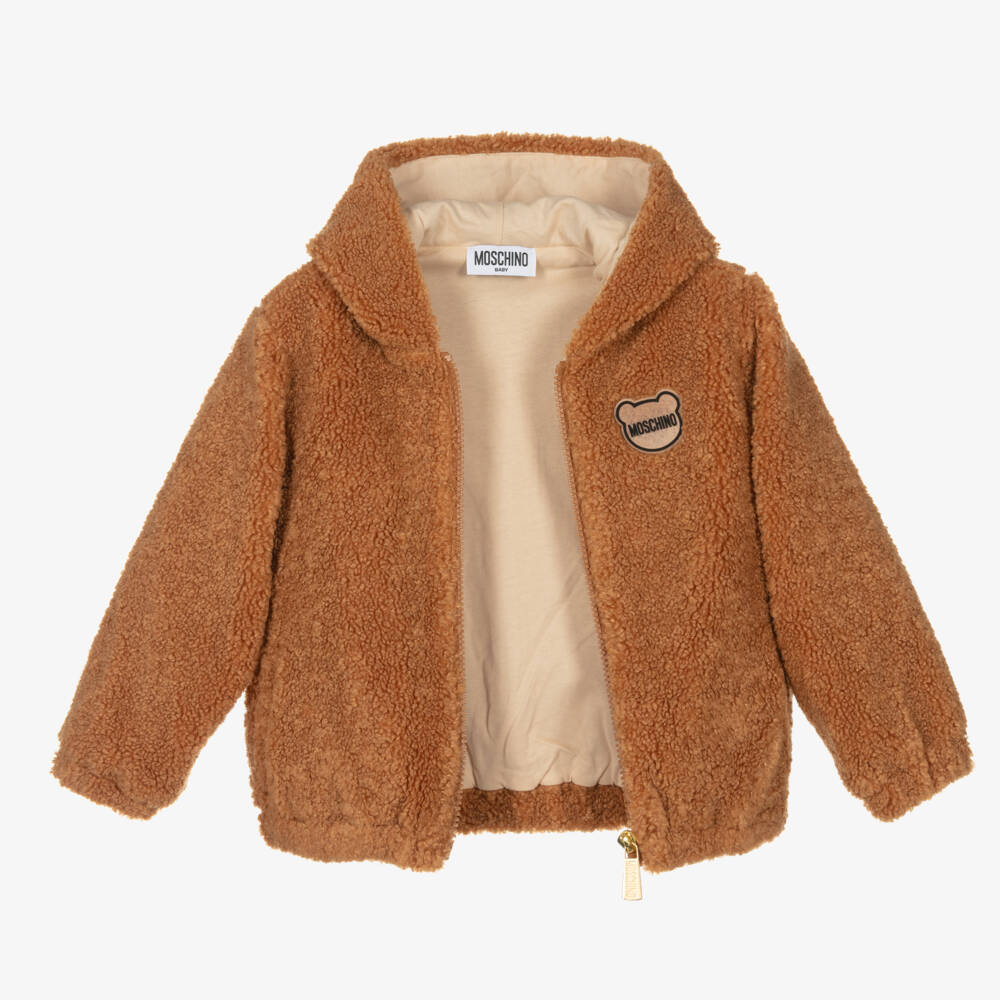Moschino Baby-Boys Teddy Fleece Hooded Jacket | Childrensalon Outlet