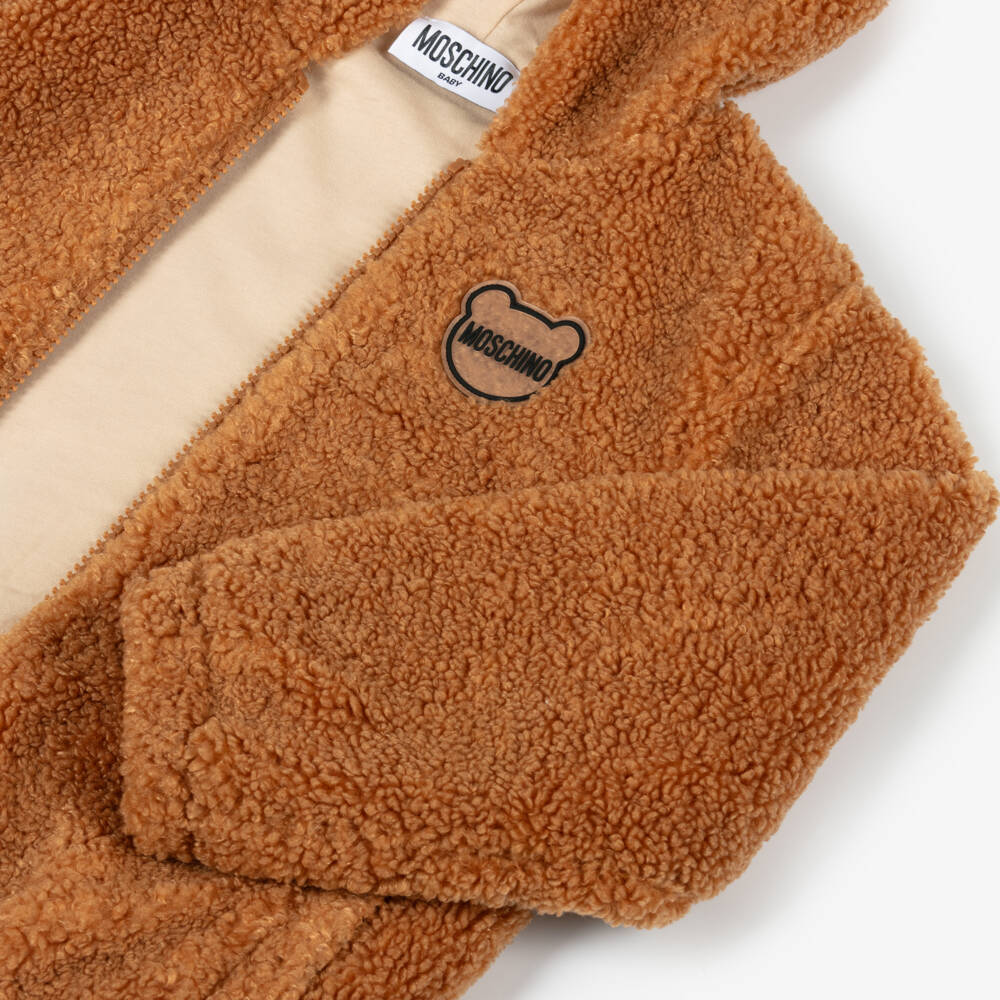Moschino Baby-Boys Teddy Fleece Hooded Jacket | Childrensalon Outlet