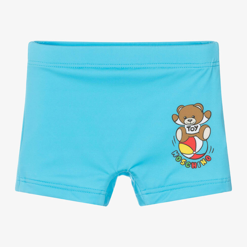 Moschino Малыши-Boys Turquoise Blue Teddy Bear Swim Shorts  | Childrensalon Outlet