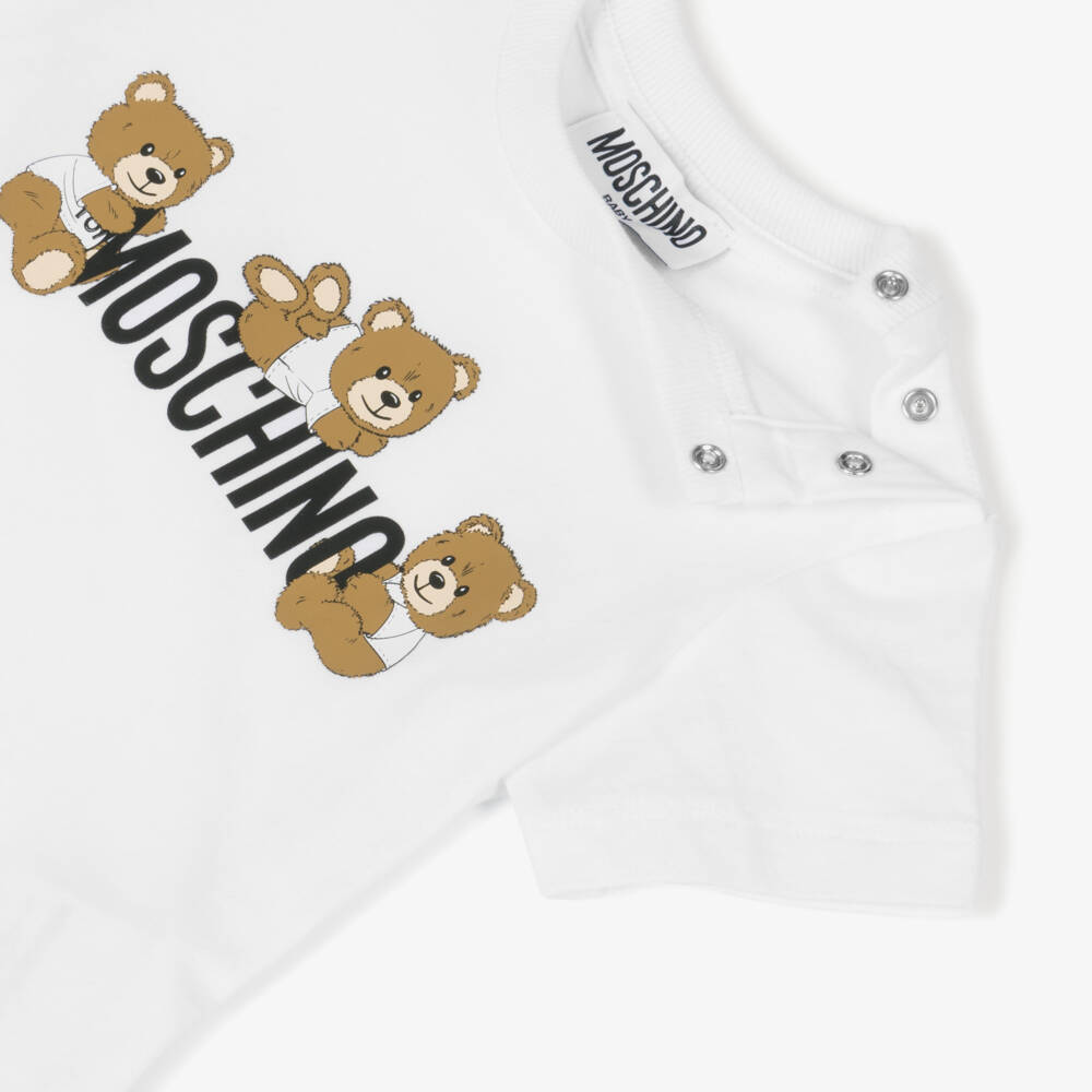Moschino-Boys White Bear Cotton Tee | Childrensalon Outlet