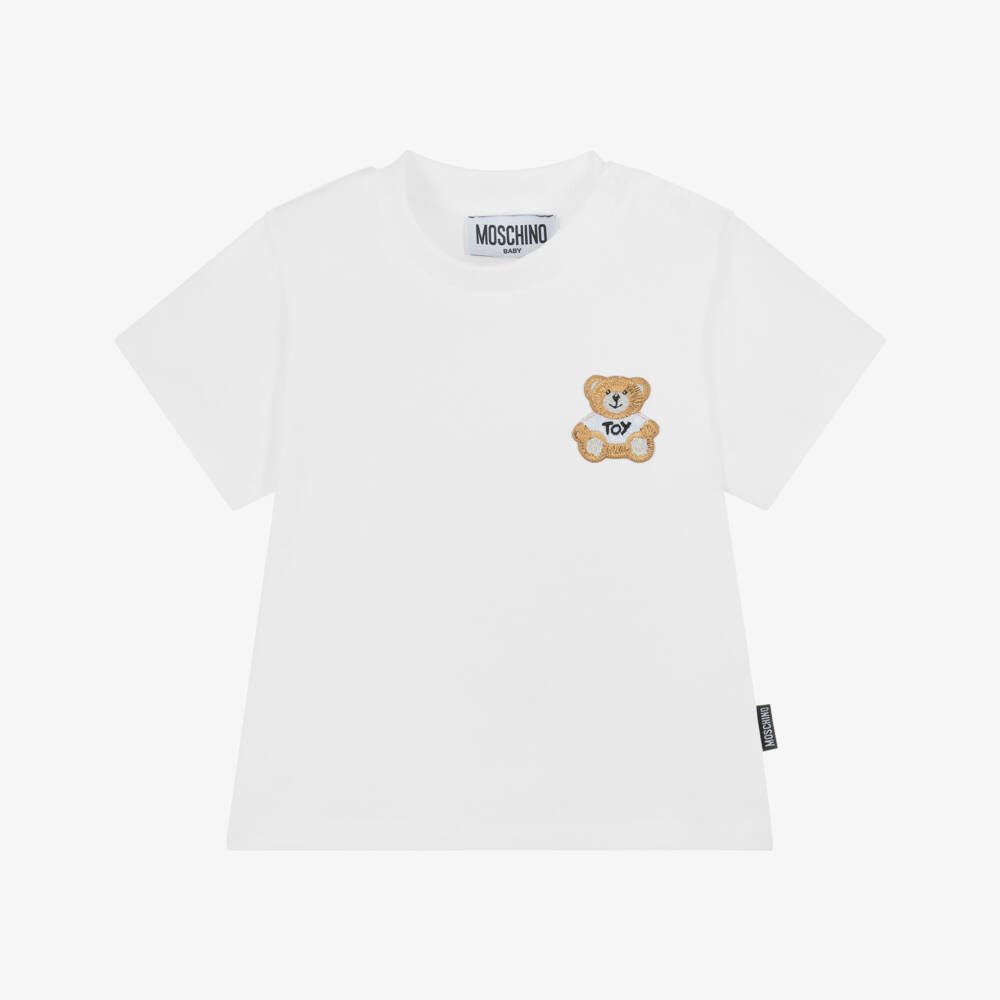 Moschino-Boys White Bear Logo Tee | Childrensalon Outlet