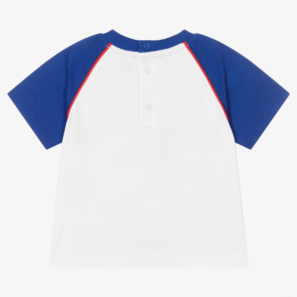 Moschino Baby - Boys White & Blue Logo T-Shirt