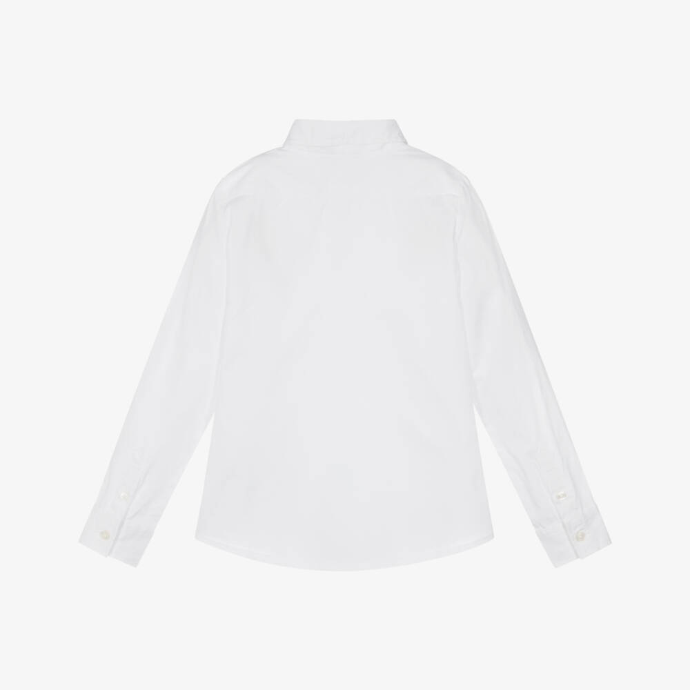 Moschino-Рубашка из белого хлопка с медвежьей эмблемой для мальчиков | Childrensalon Outlet