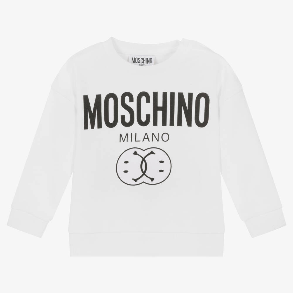 Moschino Baby - Weißes Double Smiley Sweatshirt (J) | Childrensalon