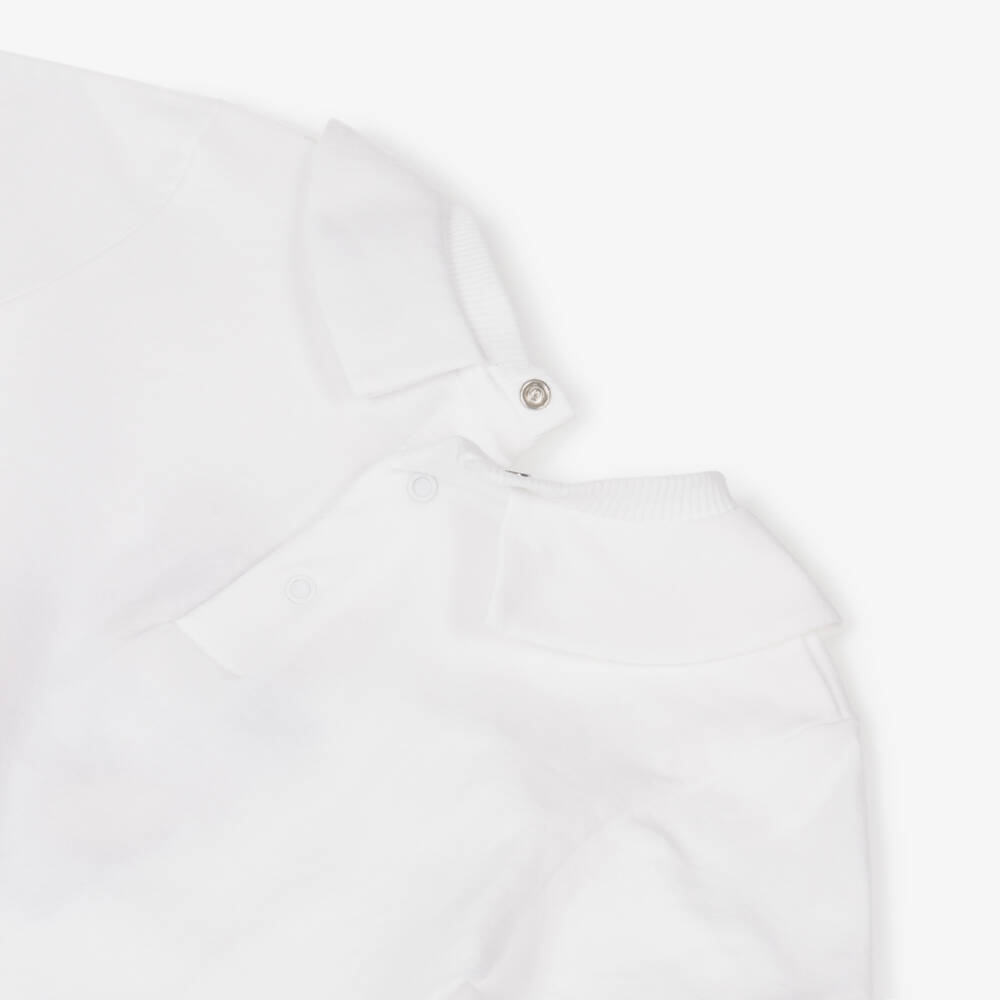 Moschino-طقم بلاي سوت أبيض للأولاد بشعار تيدي | Childrensalon Outlet