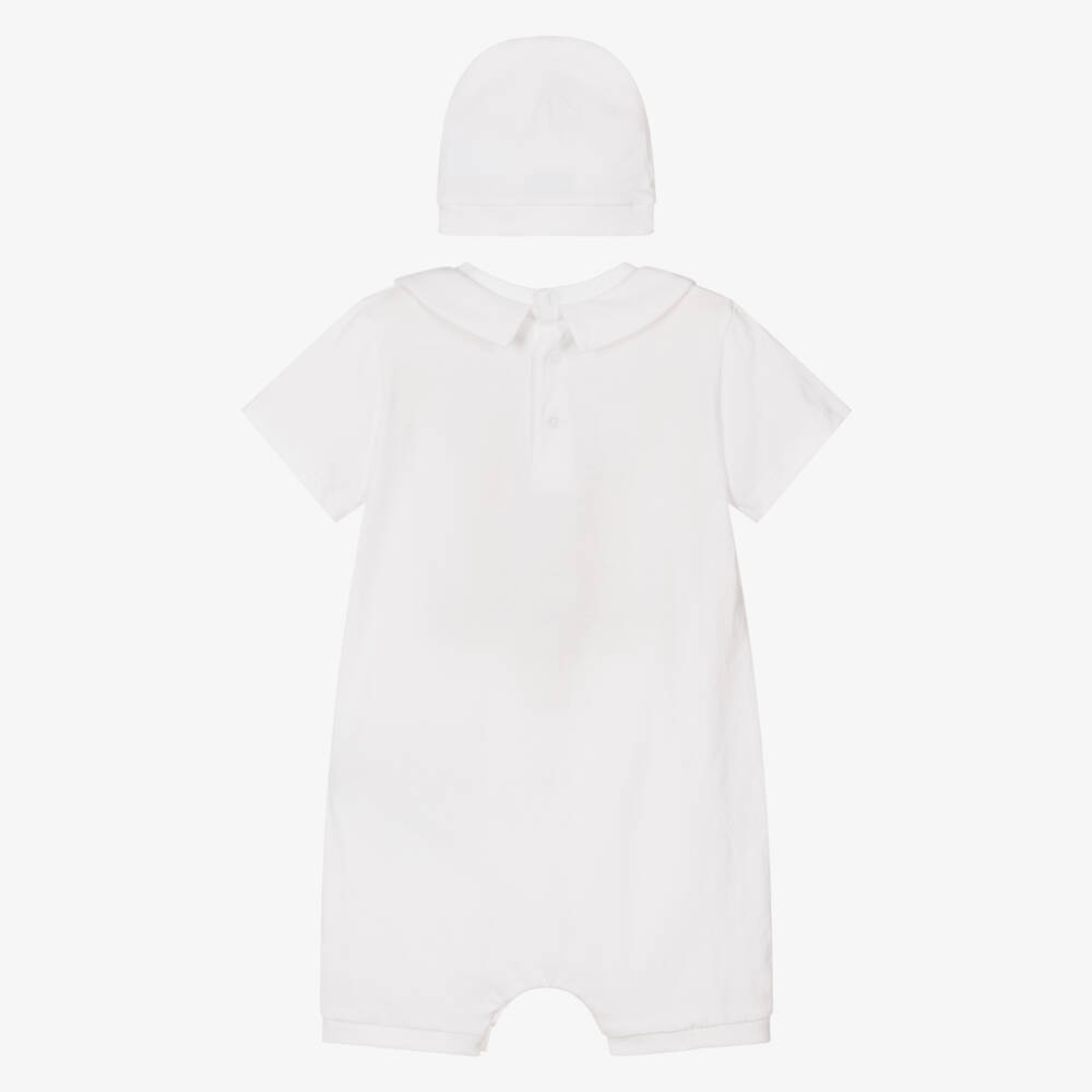 Moschino-طقم بلاي سوت أبيض للأولاد بشعار تيدي | Childrensalon Outlet