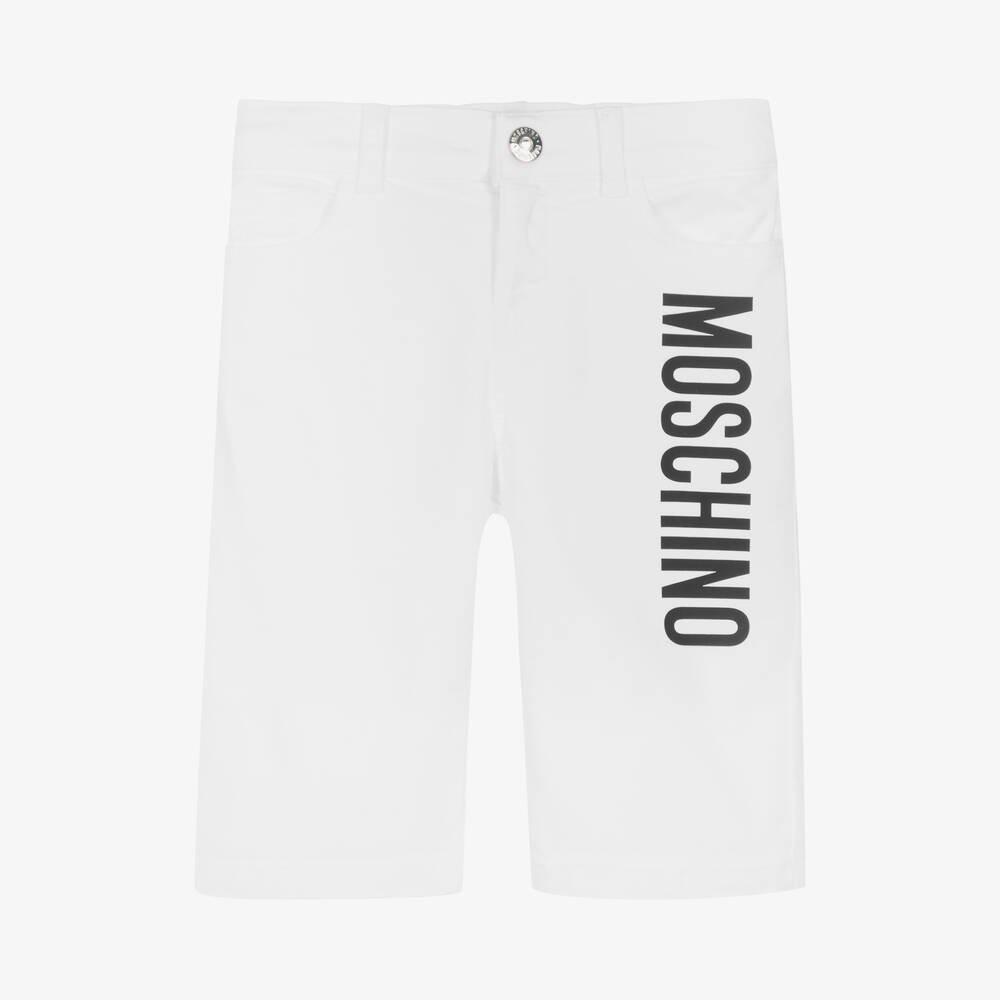 موسكينو Kid-Teen-شورت قطن تويل لون أبيض للأولاد | Childrensalon Outlet