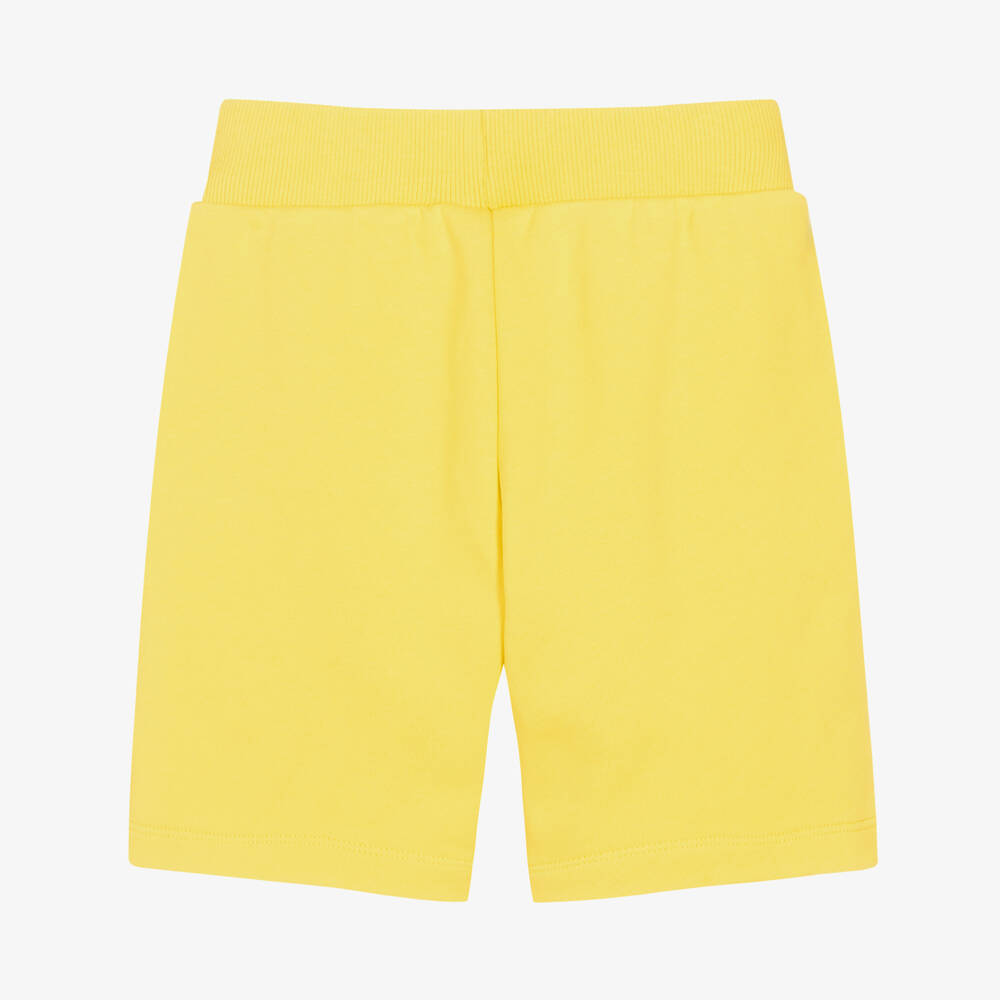 Moschino Kid-Teen-Boys Yellow Double Smiley Logo Shorts | Childrensalon Outlet