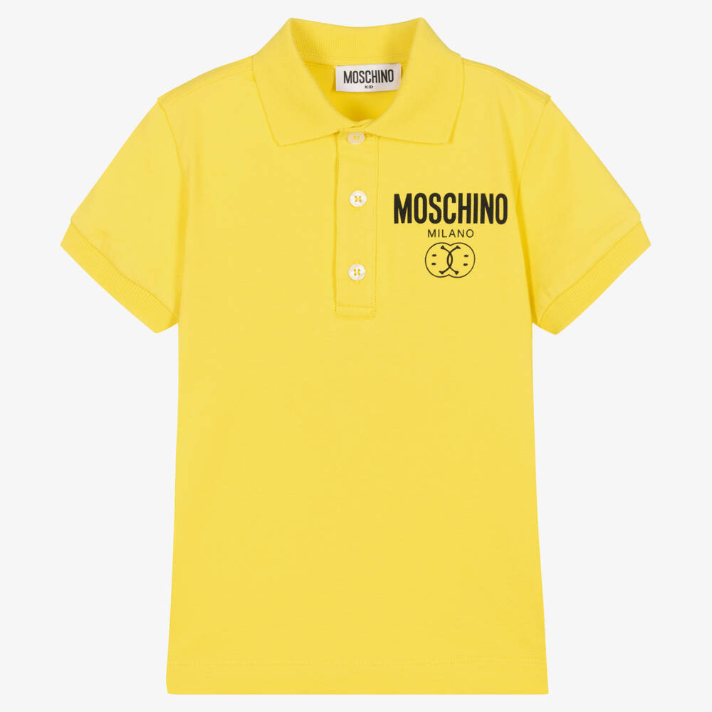 Moschino Kid-Teen - Boys Yellow Double Smiley Polo Shirt | Childrensalon