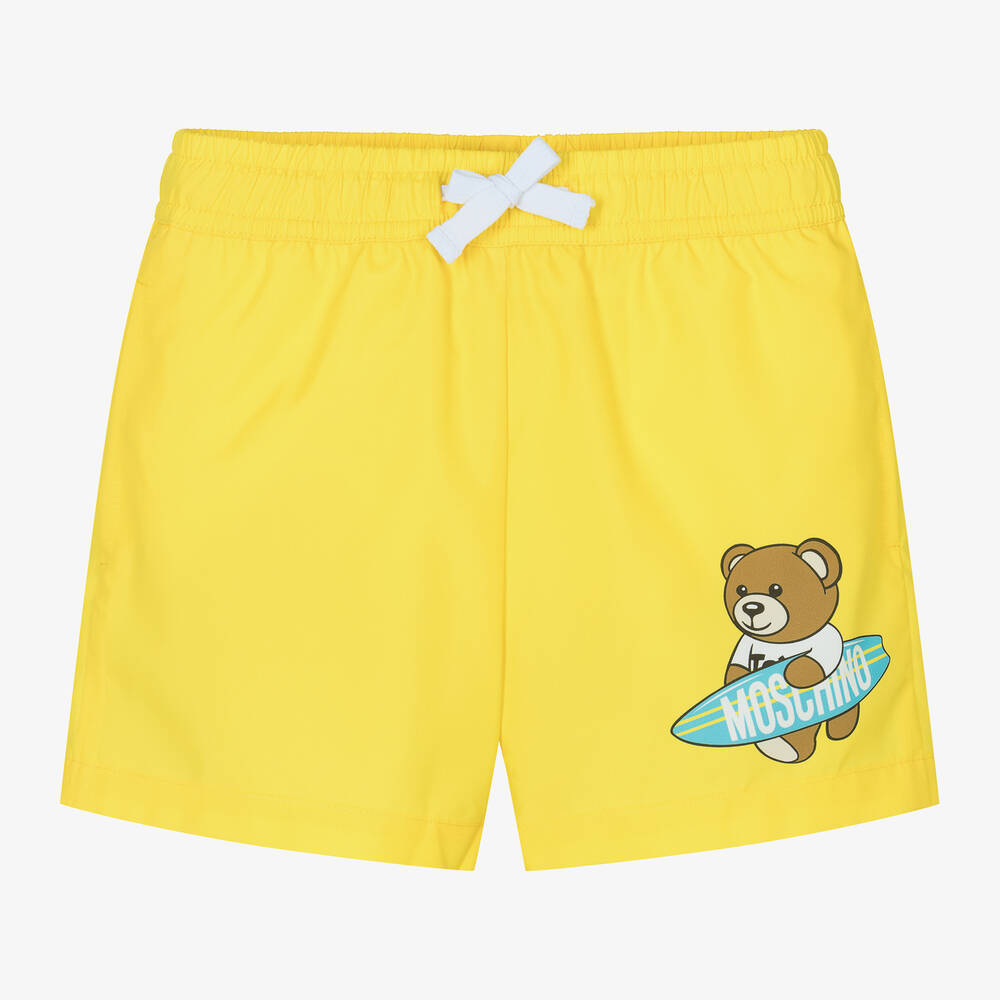 Moschino Kid-Teen-Boys Yellow Teddy Bear Swim Shorts | Childrensalon Outlet