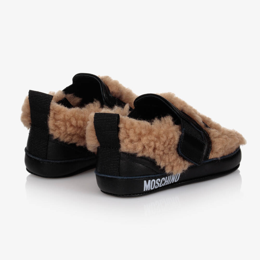 Moschino Baby-Brown & Black Teddy Baby Shoes | Childrensalon Outlet