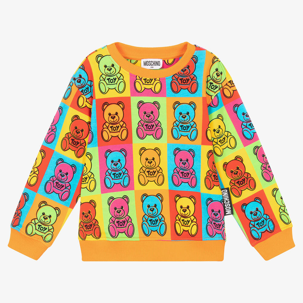Moschino Kid-Teen - Colourful Teddy Bear Logo Sweatshirt | Childrensalon