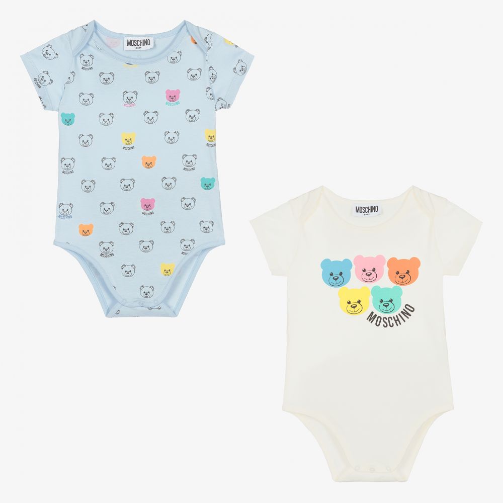 Moschino Baby - Cotton Logo Bodyvests (2 Pack) | Childrensalon
