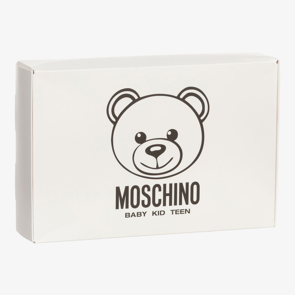 Moschino Baby-أوفرول بادي قطن لون عاجي وأزرق باهت للأطفال (عدد 2) | Childrensalon Outlet