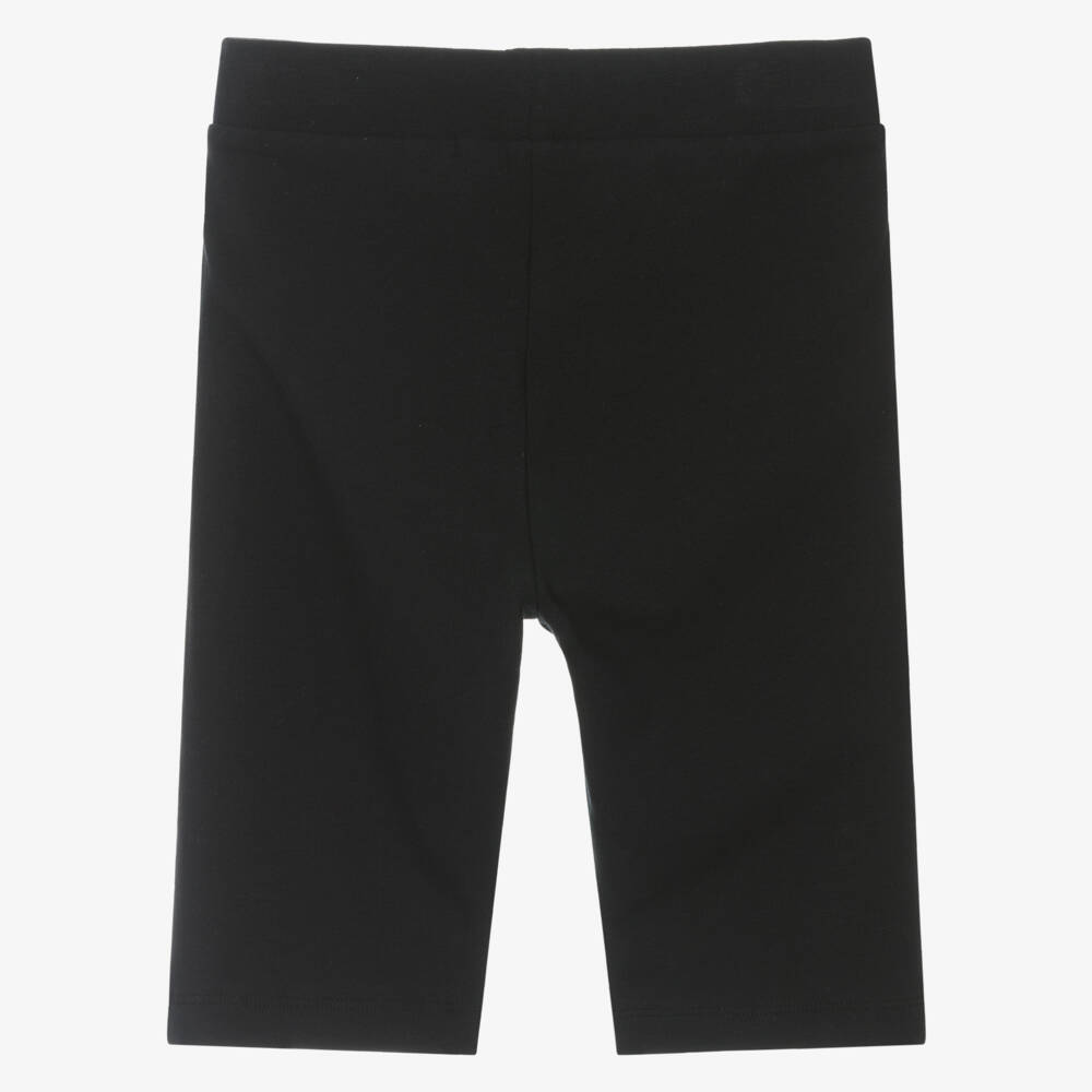 Moschino-Girls Black Cotton Cycling Shorts | Childrensalon Outlet
