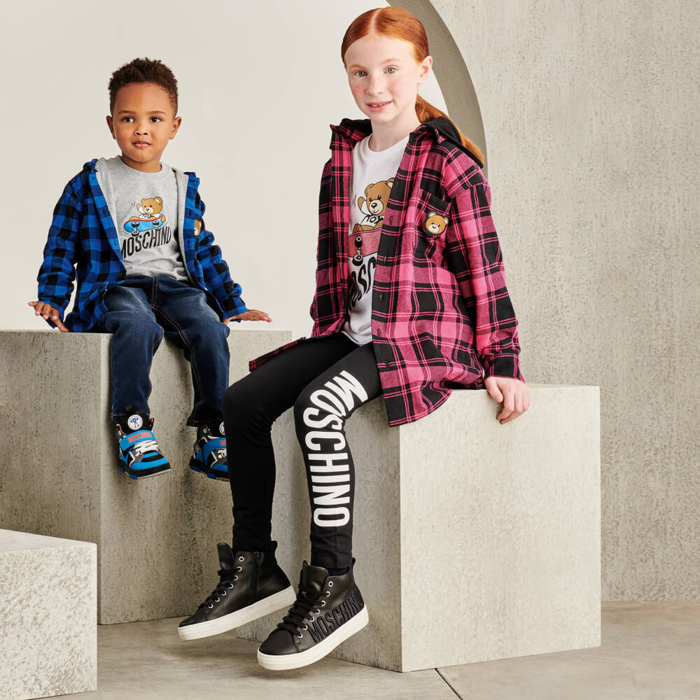 Moschino Kid-Teen-Girls Black Cotton Leggings | Childrensalon Outlet