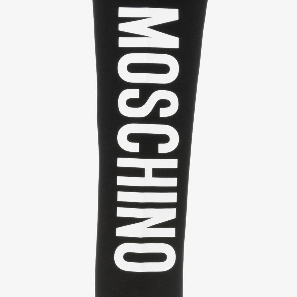 Moschino Kid-Teen-Girls Black Cotton Leggings | Childrensalon Outlet
