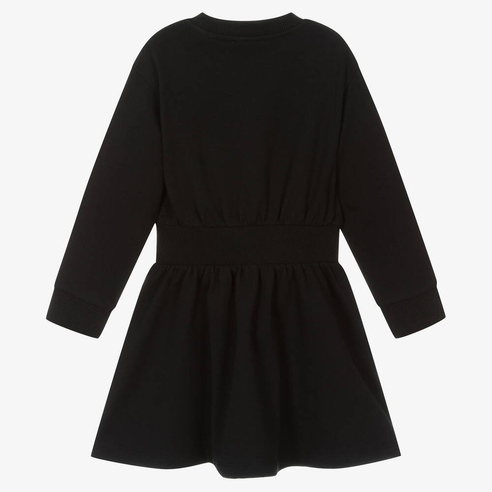 Moschino Kid-Teen-Girls Black Cotton Logo Dress | Childrensalon Outlet