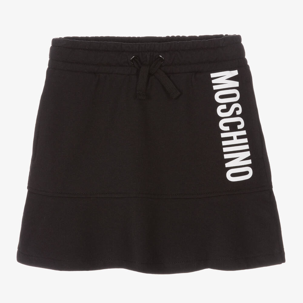 Moschino Kid-Teen - Черная хлопковая юбка для девочек | Childrensalon