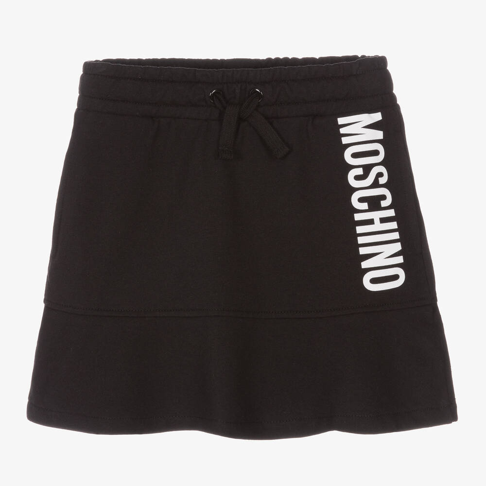Moschino Кид-Тин-Черная хлопковая юбка для девочек | Childrensalon Outlet