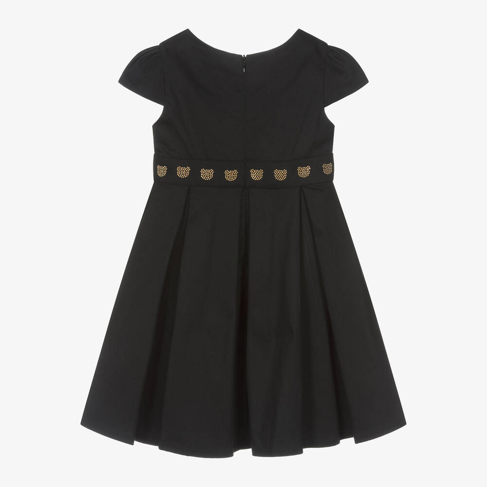 Moschino Kid-Teen-Girls Black Cotton Rhinestone Teddy Dress | Childrensalon Outlet