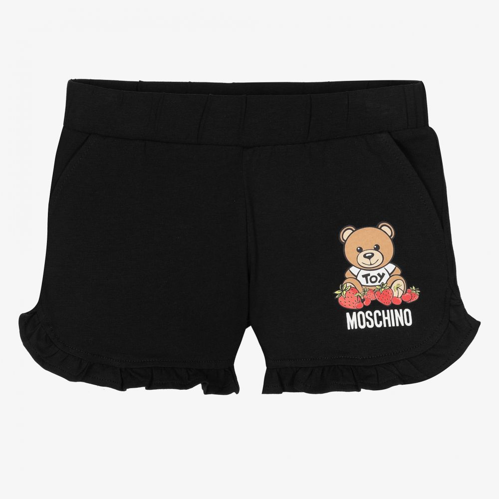 Moschino Kid-Teen - Girls Black Cotton Shorts | Childrensalon