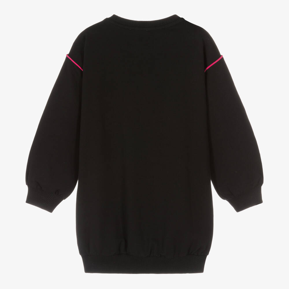 Moschino Kid-Teen-Girls Black Cotton Sweatshirt Dress | Childrensalon Outlet