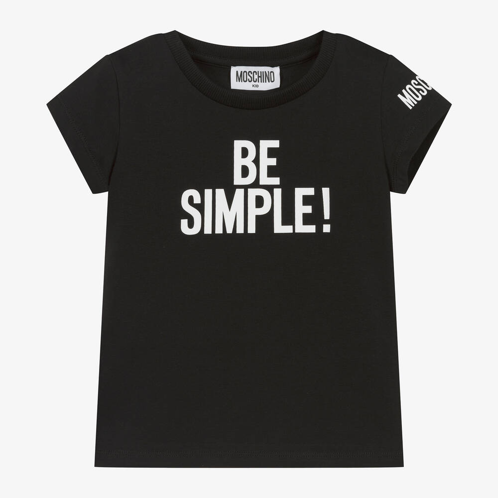 Moschino Kid-Teen-Girls Black Cotton T-Shirt | Childrensalon Outlet