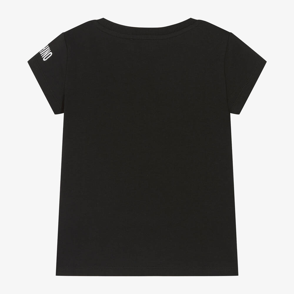 Moschino Кид-Тин-Girls Black Cotton T-Shirt | Childrensalon Outlet