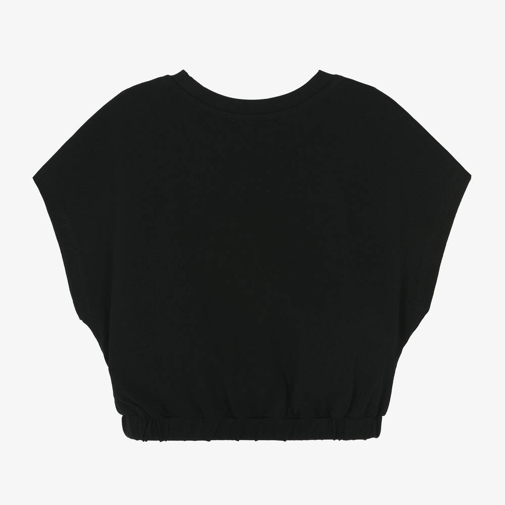 Moschino Kid-Teen-Girls Black Cotton T-Shirt | Childrensalon Outlet