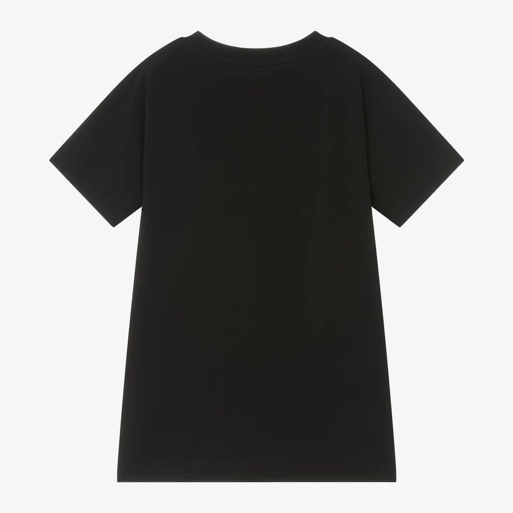 Moschino Girls Black Cotton T Shirt Dress Childrensalon Outlet