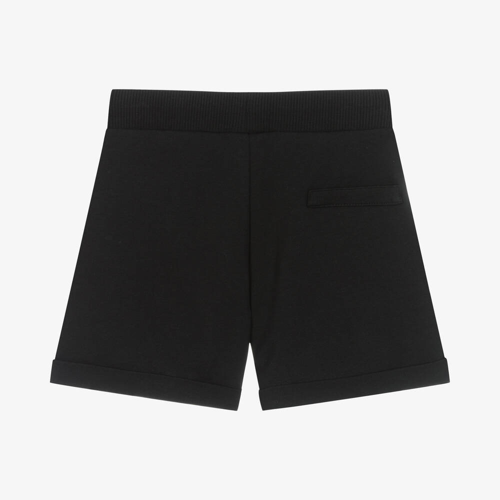 Girls black cotton shorts discount