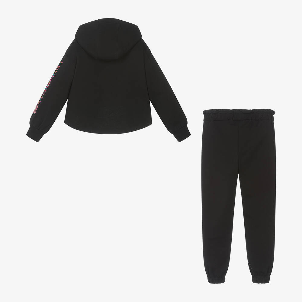 Moschino Кид-Тин-Girls Black Cotton Tracksuit | Childrensalon Outlet