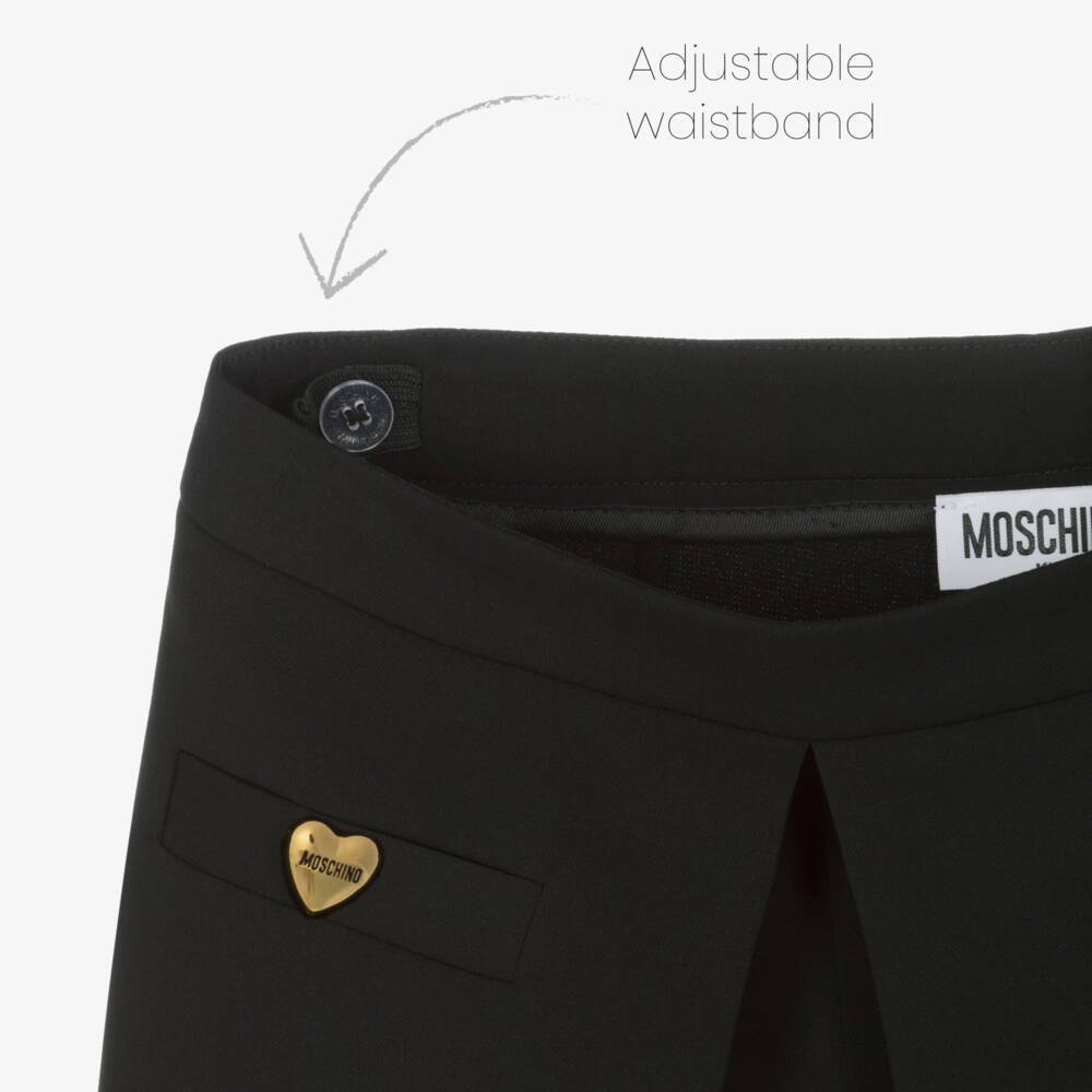 Moschino Kid-Teen-شورت كريب لون أسود للبنات | Childrensalon Outlet