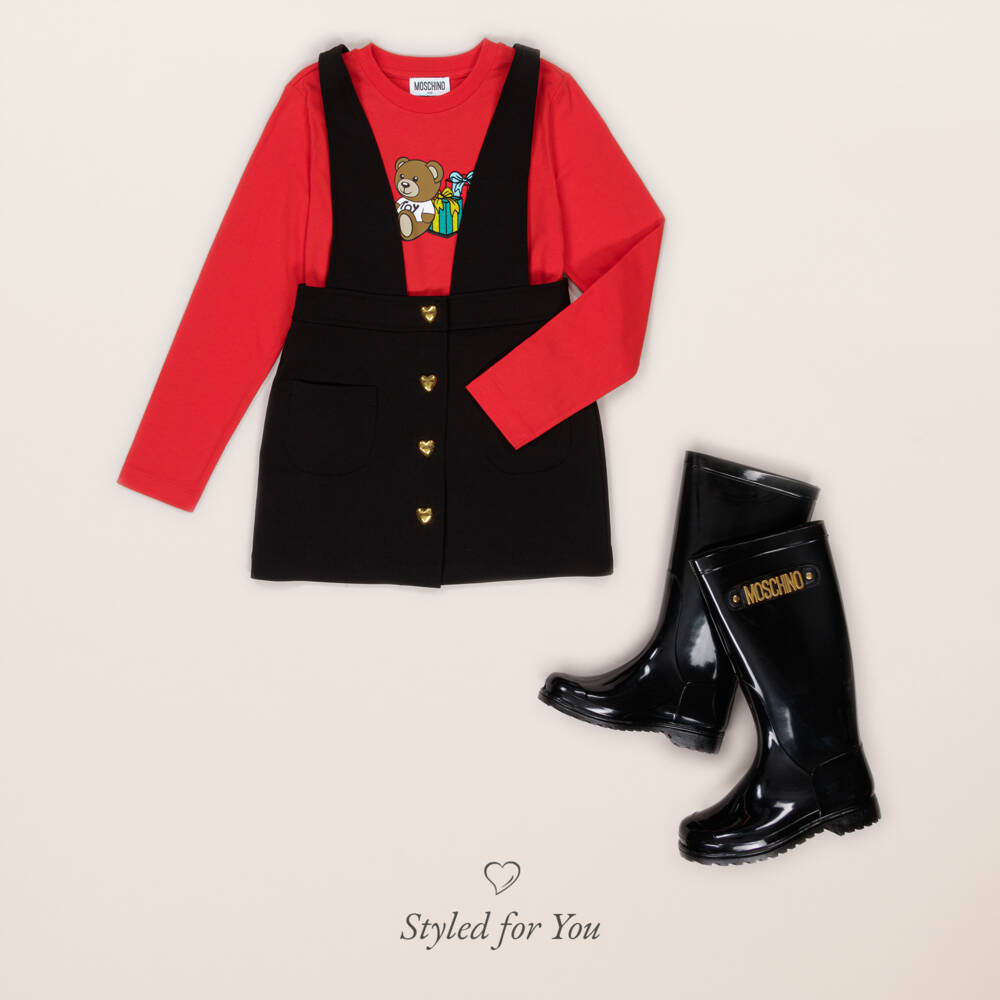 Moschino Kid-Teen-Girls Black Crêpe Pinafore Skirt | Childrensalon Outlet