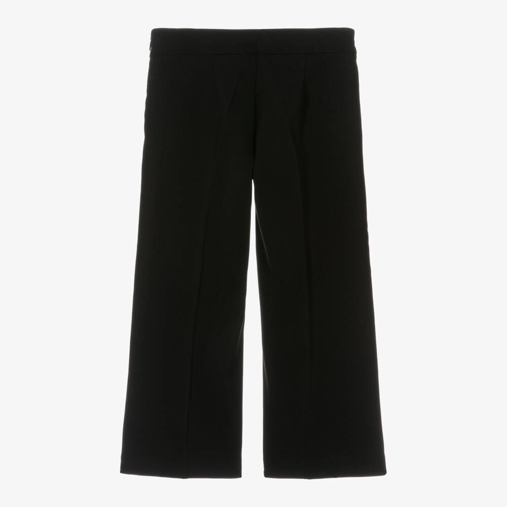 Moschino Kid-Teen-Girls Black Elegant Wide-Leg Trousers | Childrensalon Outlet
