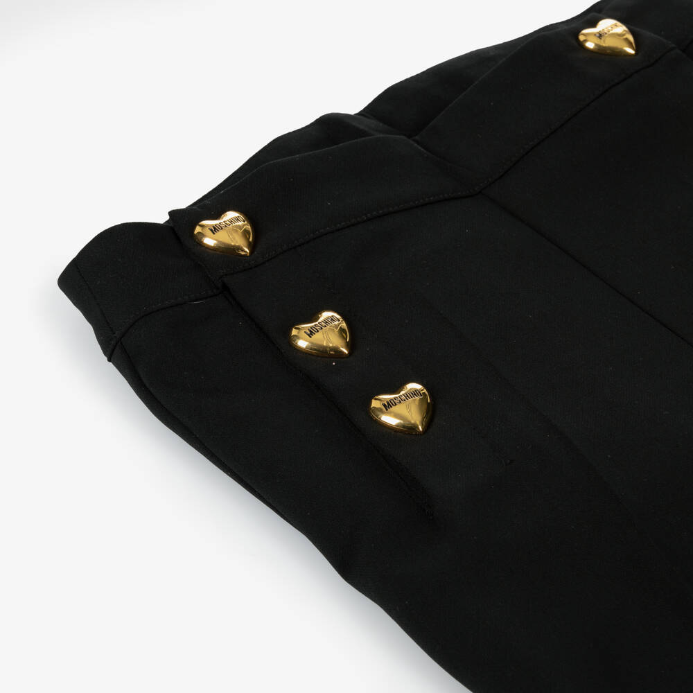 Moschino Kid-Teen-Girls Black Elegant Wide-Leg Trousers | Childrensalon Outlet