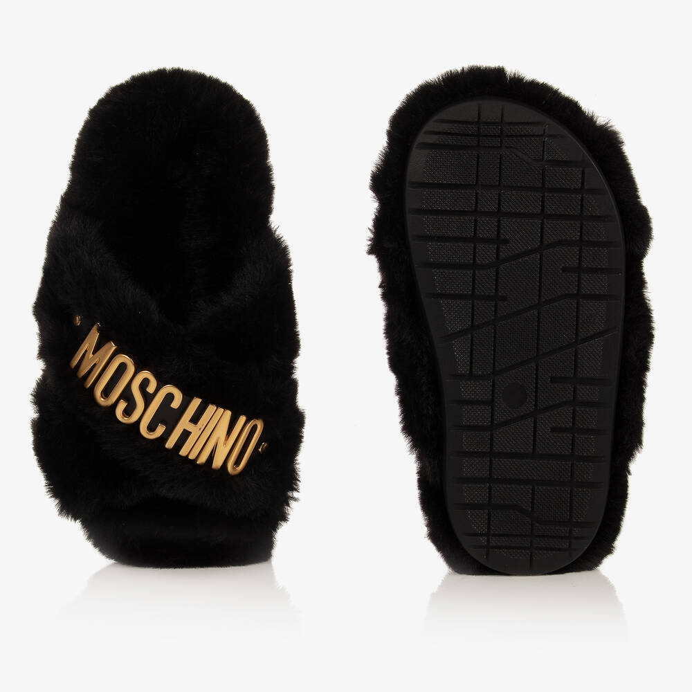 Moschino fur slides top