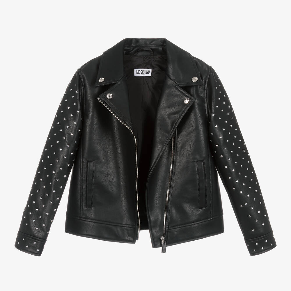 Girls faux leather jacket best sale
