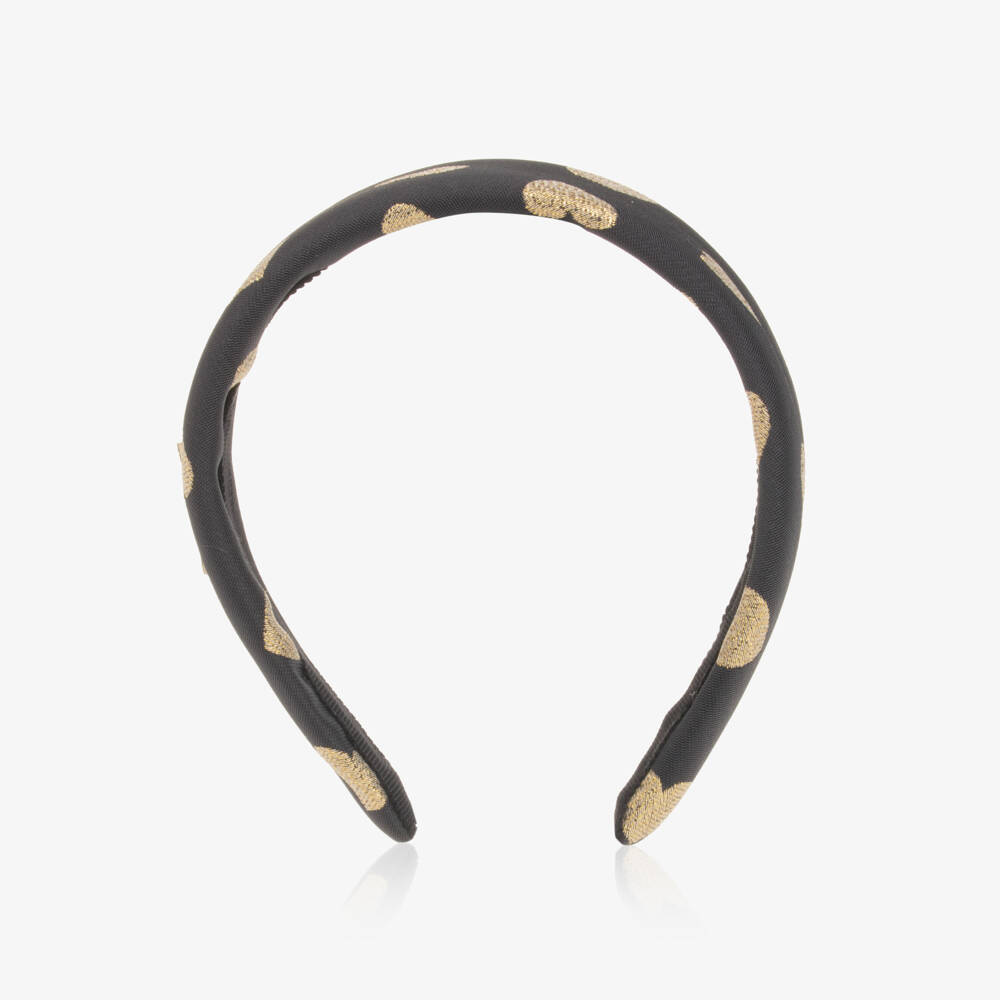 Moschino Kid-Teen-Girls Black Heart Pattern Headband | Childrensalon Outlet
